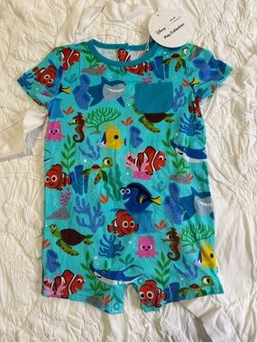 NWT Little Sleepies Finding Nemo Pocket Shorty Romper 12-18